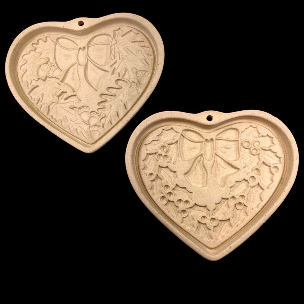 Pampered Chef Seasons of the Heart Cookie Mold 2003 Autumn Winter Set of 2 USA